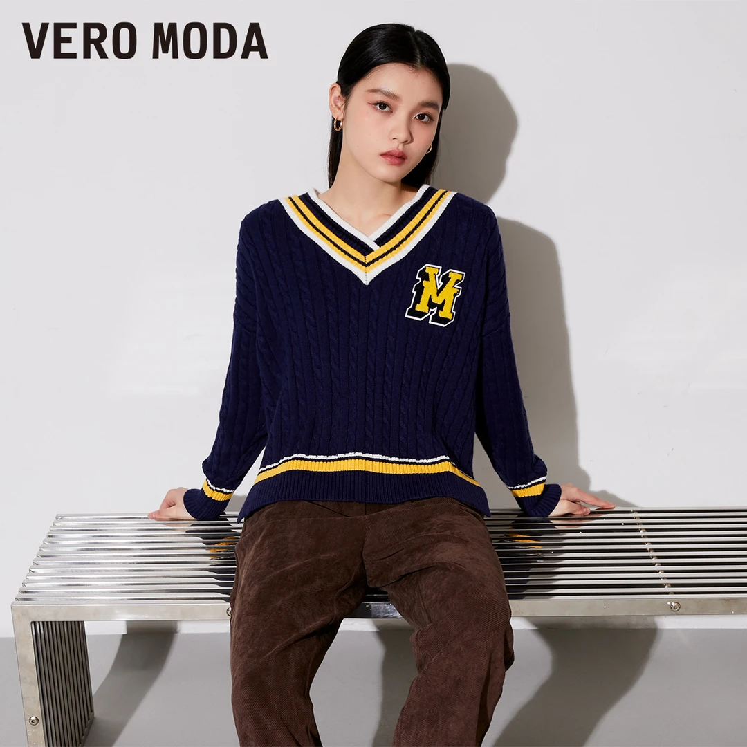 【陈大可专属】Vero Moda针织衫翻领毛衣花套头323313056