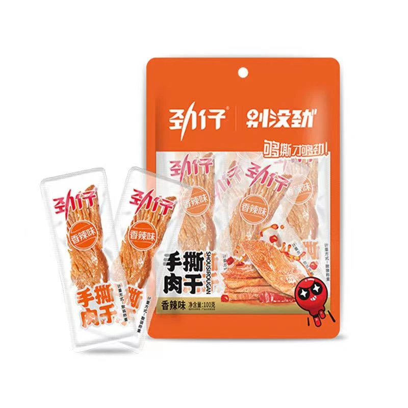 劲仔手撕肉干2袋方便袋装鸭肉干Q网红S零食1袋小吃湖南特产美食