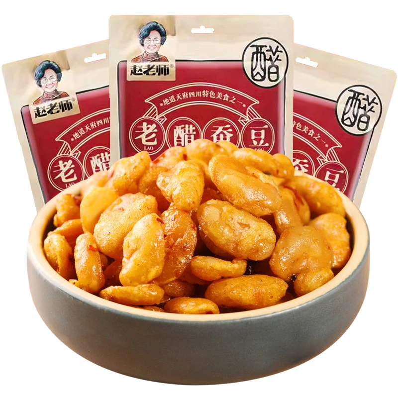 赵老师老醋蚕豆6袋零食糖醋P兰花豆无壳蚕豆1袋独立装即食小零食