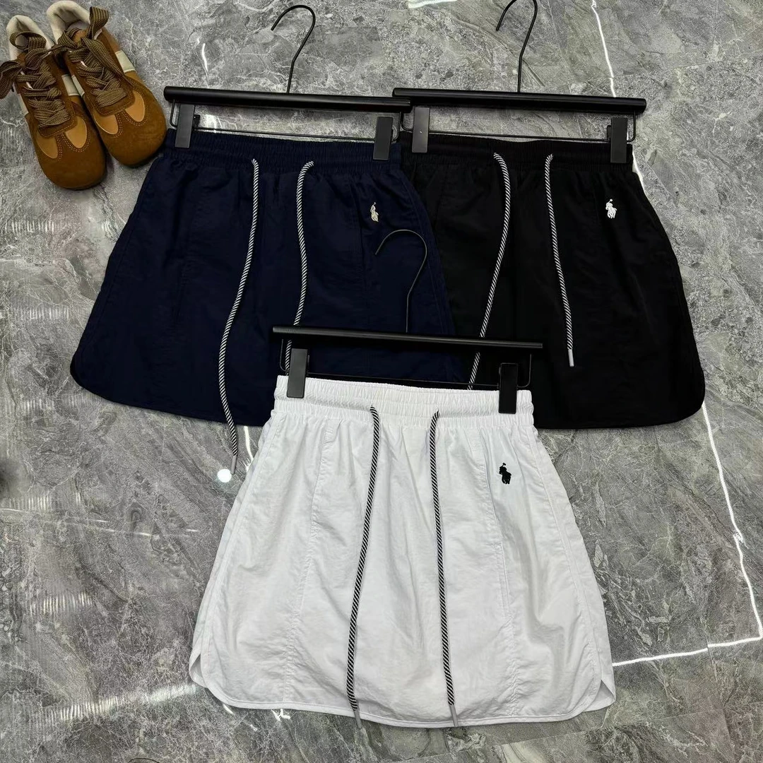 [设计感小众工装半裙]夏季松紧A字裙宽松显瘦开叉休闲潮流6870#