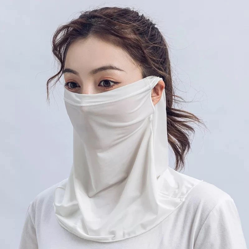 冰丝防晒口罩女挂耳式夏季护颈遮阳面纱围脖巾骑车透气清凉护脸潮
