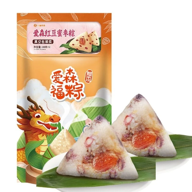 粽子2只 爱森红豆蜜枣粽280g/袋