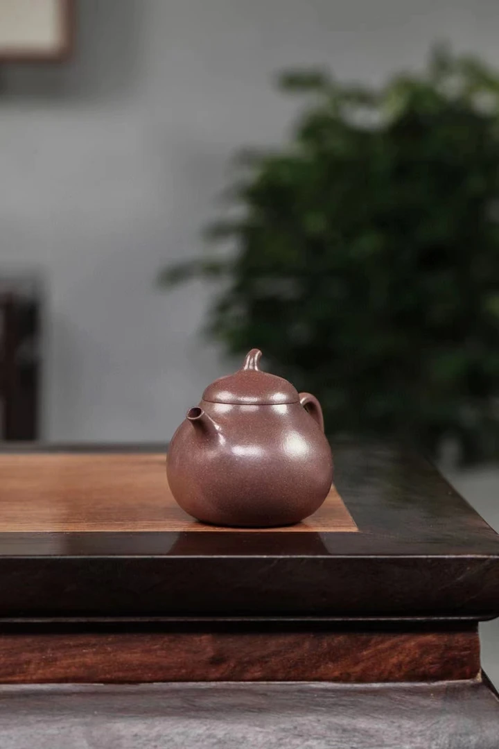 华匠【茄瓜】手工紫砂茶壶紫玉金砂紫砂紫砂壶130毫升