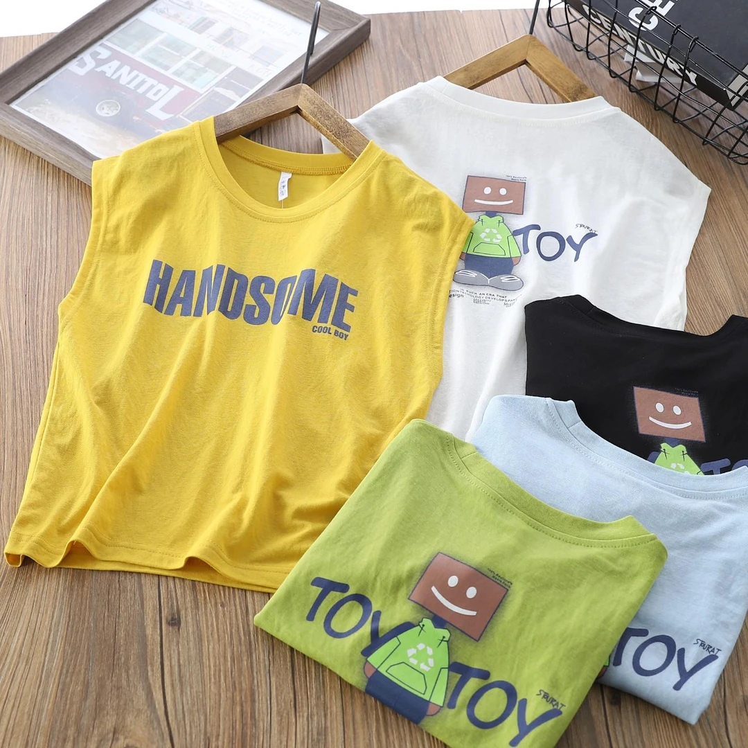 儿童背心夏季2024新款轻薄透气冰丝速干男童女童背心T04-36089