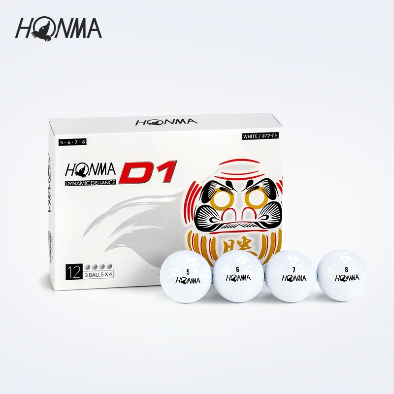 HONMA NEW D1达摩款高尔夫球两层球低倒旋强弹道 白色12粒/盒