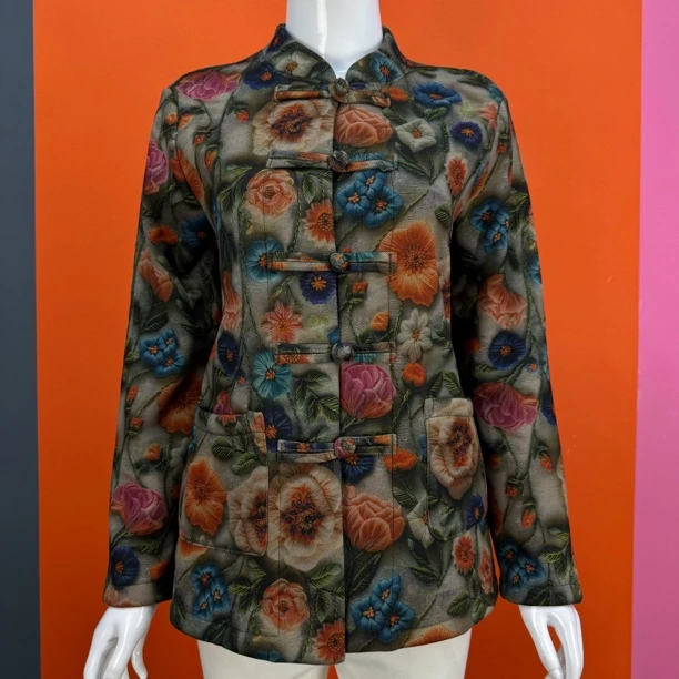 盘扣开衫上衣加绒保暖长袖双兜柔软舒适保暖衬衫上衣