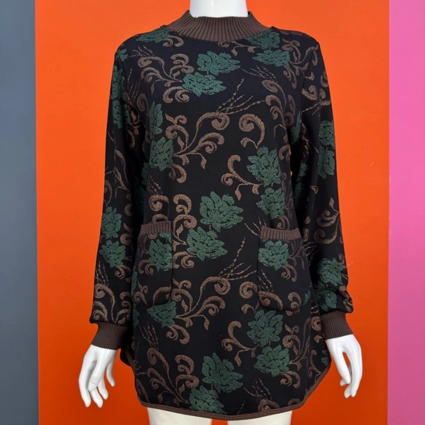 中长款打底衫加绒秋冬长袖双兜时尚妈妈套头显瘦时尚洋气保暖上衣