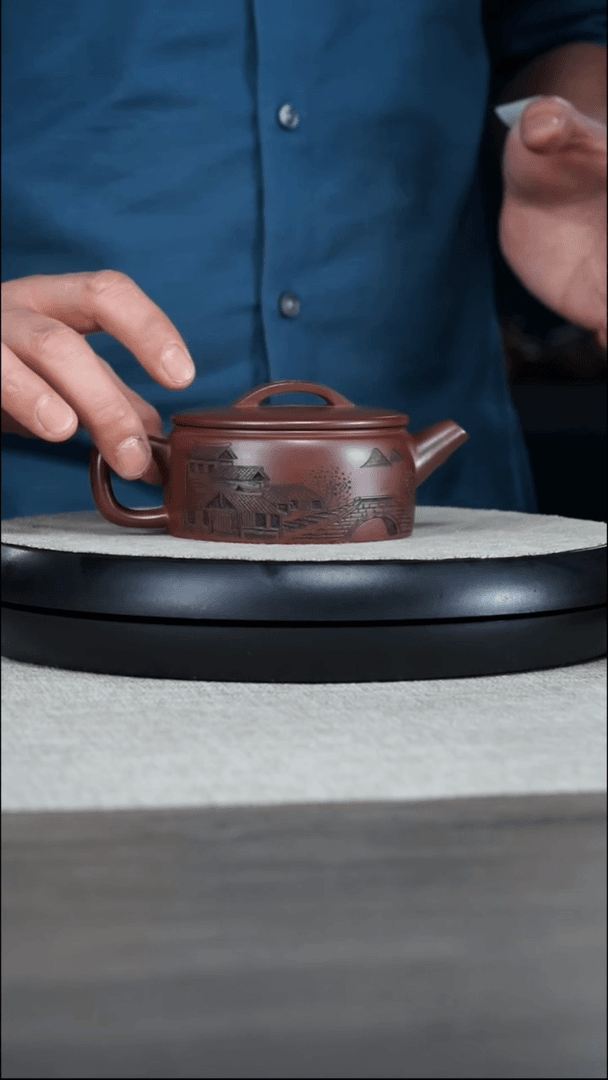 【闪购商品】紫泥茶壶蒋静明龙血砂上善若水汉瓦170CC
