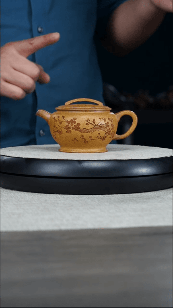 【闪购商品】段泥茶壶朱康勇高温柴烧梅花碗灯220CC