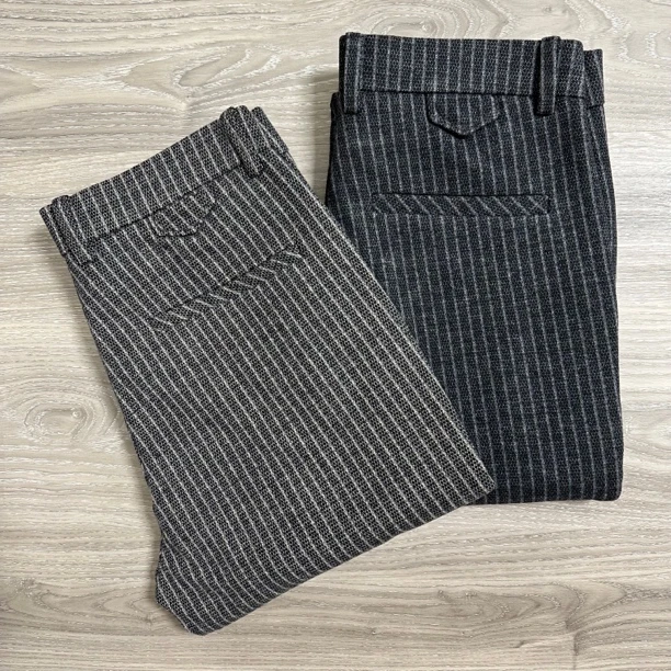 2827男士秋冬新款两色暗条纹修身休闲裤