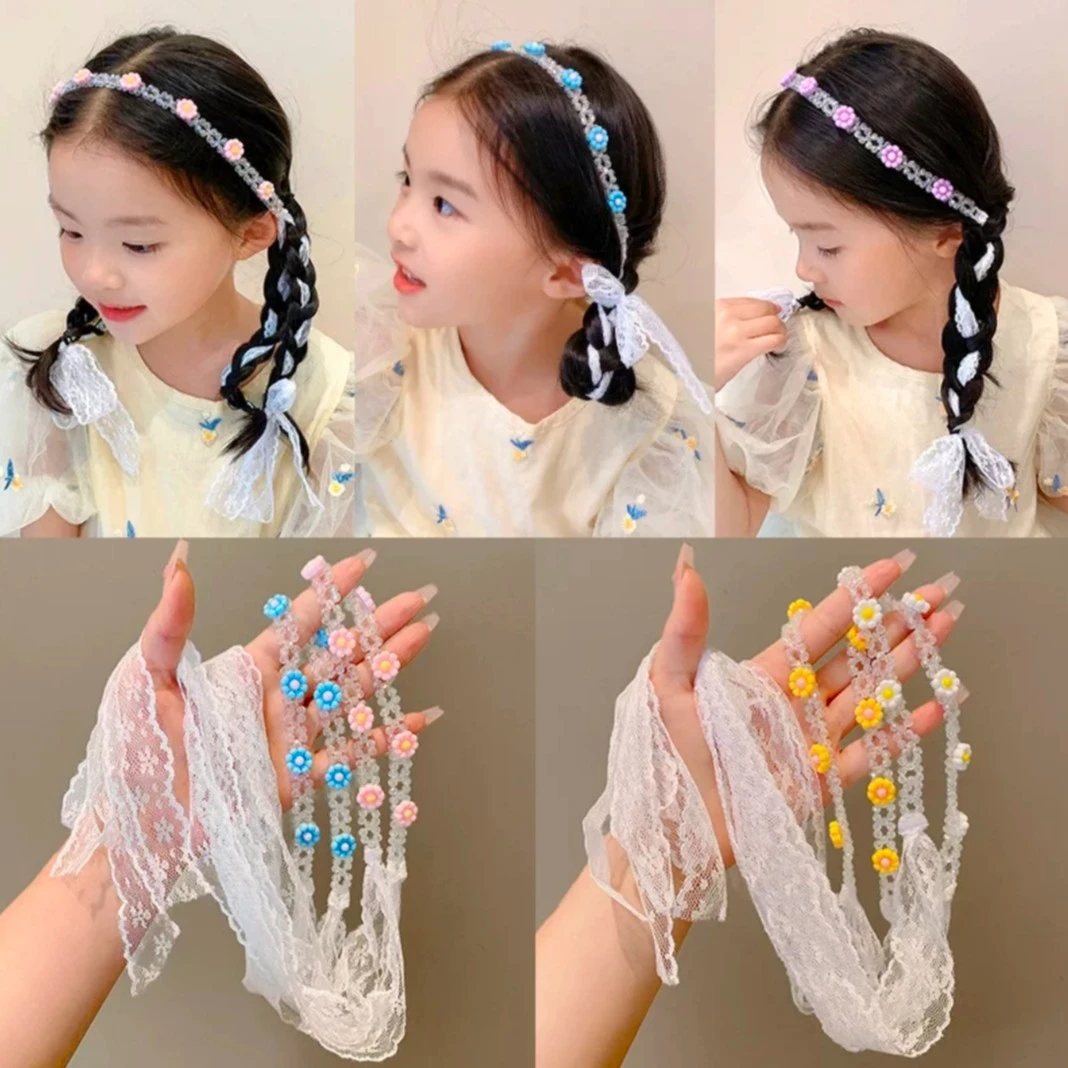 日韩甜美超仙两用款水晶珍珠发带网红蝴蝶结绑发飘带网纱颈链女孩