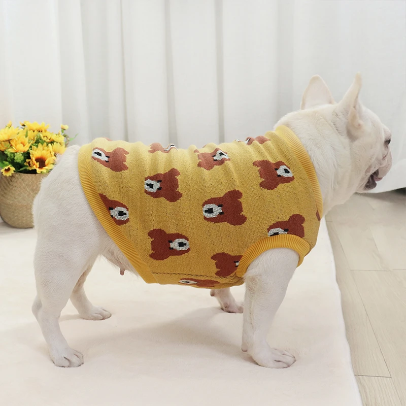秋冬加绒加厚法斗巴哥斗牛犬保暖背心博美比熊弹力双层衣服舒适潮