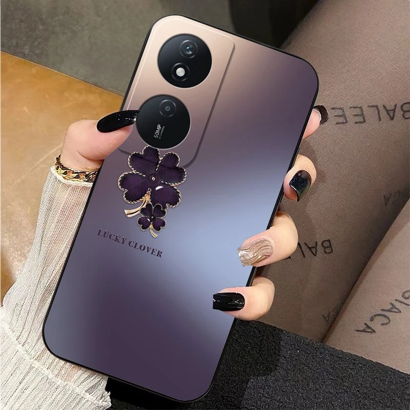 适用于荣耀畅玩50Plus手机壳四高颜值叶草全包防摔软壳硅胶超薄套