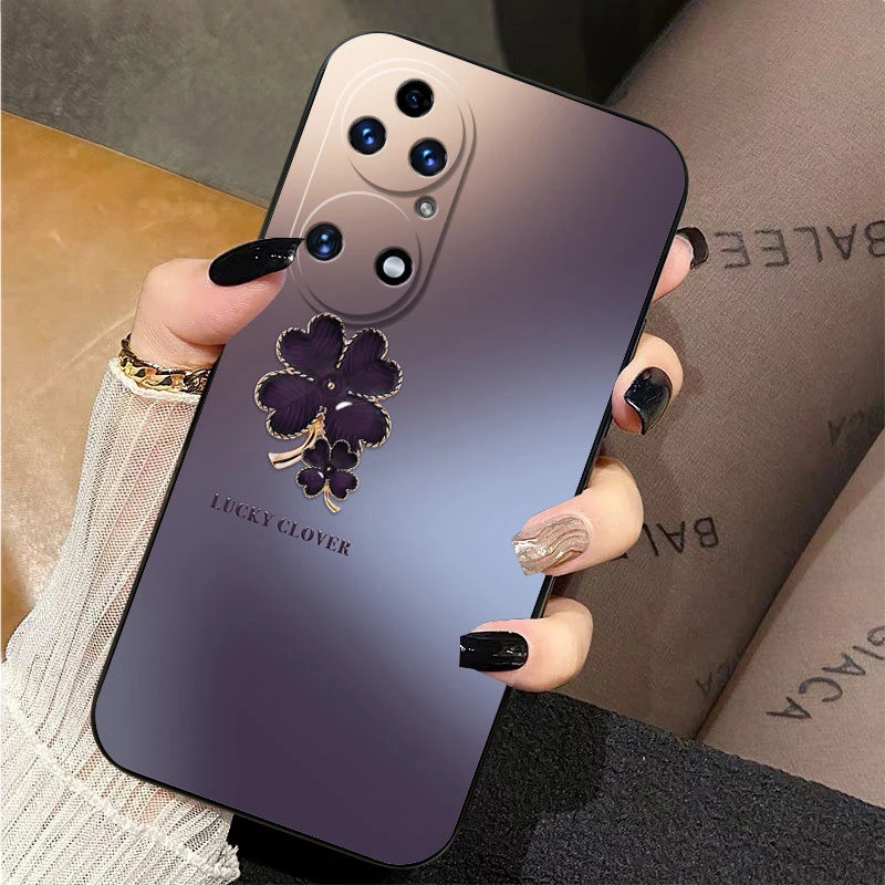 适用于华为P50 P50Pro手机壳高颜值四叶草全包防摔软壳硅胶超薄套