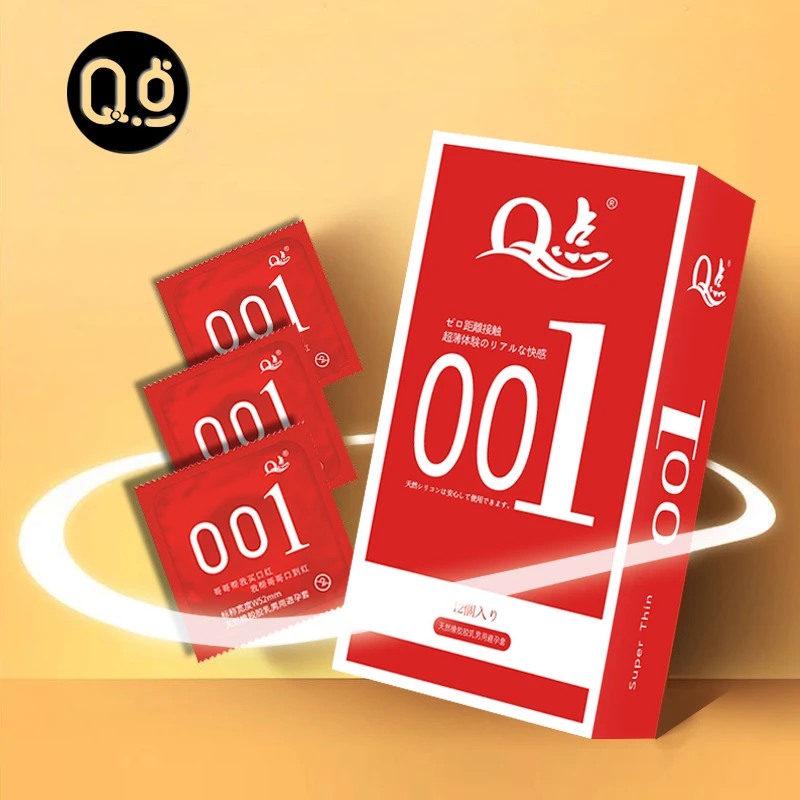 Q点001超薄隐形安全套 玻尿酸水润润滑持久安全套套byt 天然橡胶胶乳男用避孕套