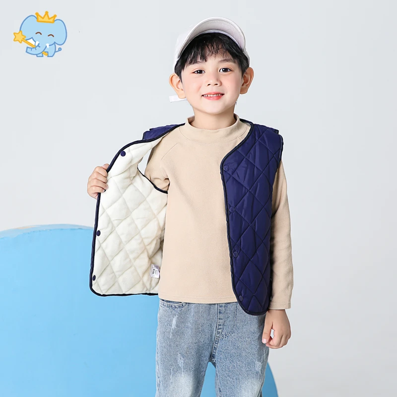 秋冬一体棉马甲男女童加绒加厚春秋冬季宝宝内外穿坎肩加厚棉背心