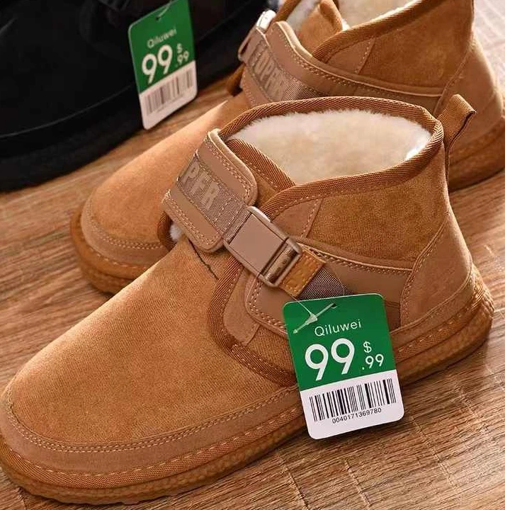 IN BLUE 北方无压力！加绒加厚秋冬男士保暖搭扣中帮短靴雪地靴