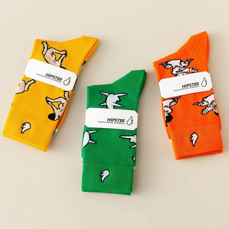 秋冬女士花田提花潮款女袜棉袜5236