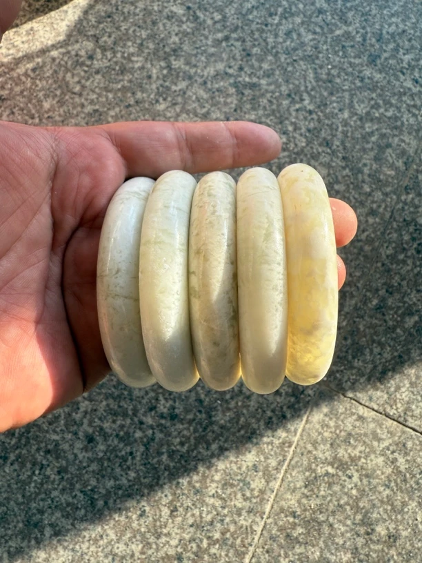 岫玉翠花手镯直播选货