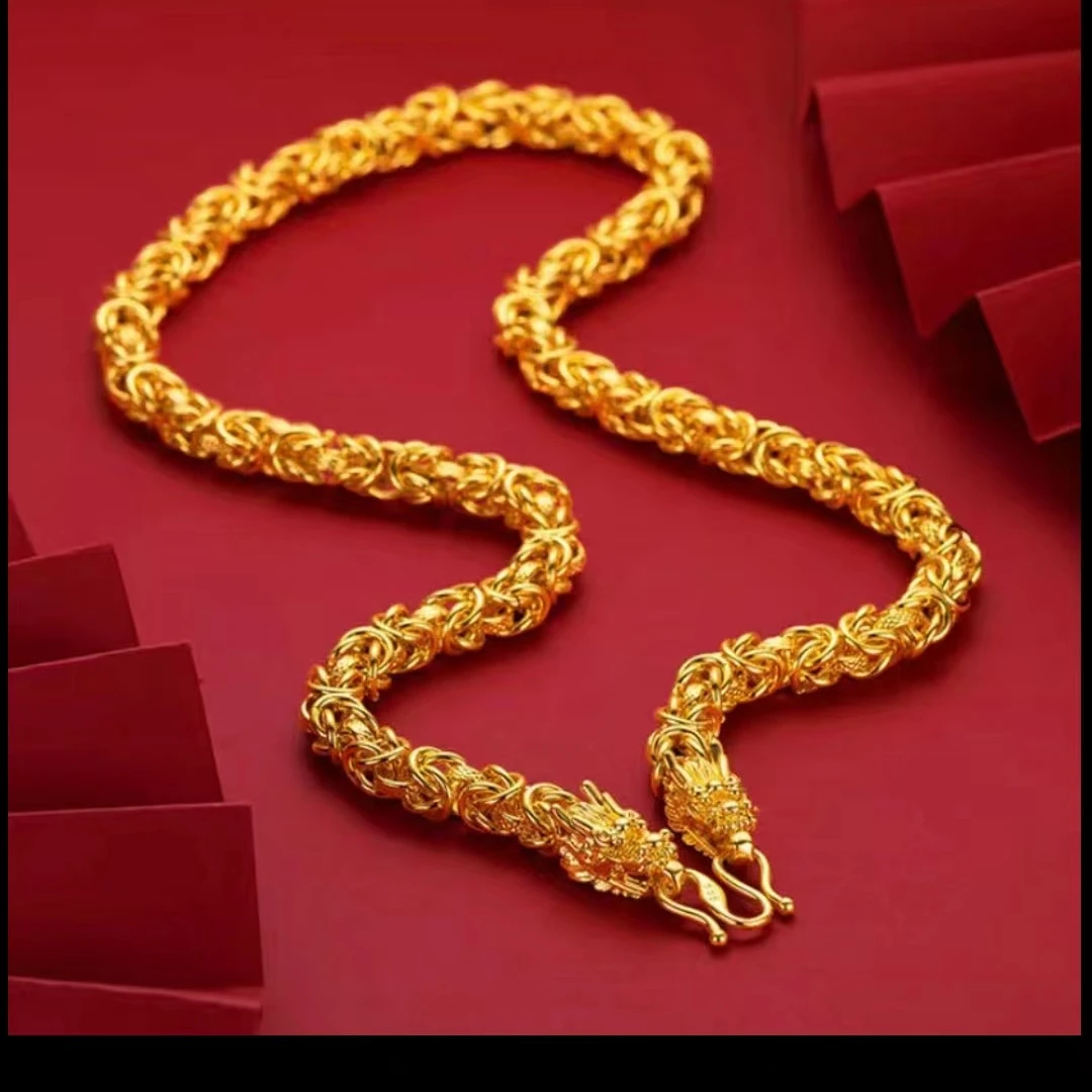 合金项链 时尚潮流大气国潮经典霸气国潮（龙骨项链）磨砂项链空心