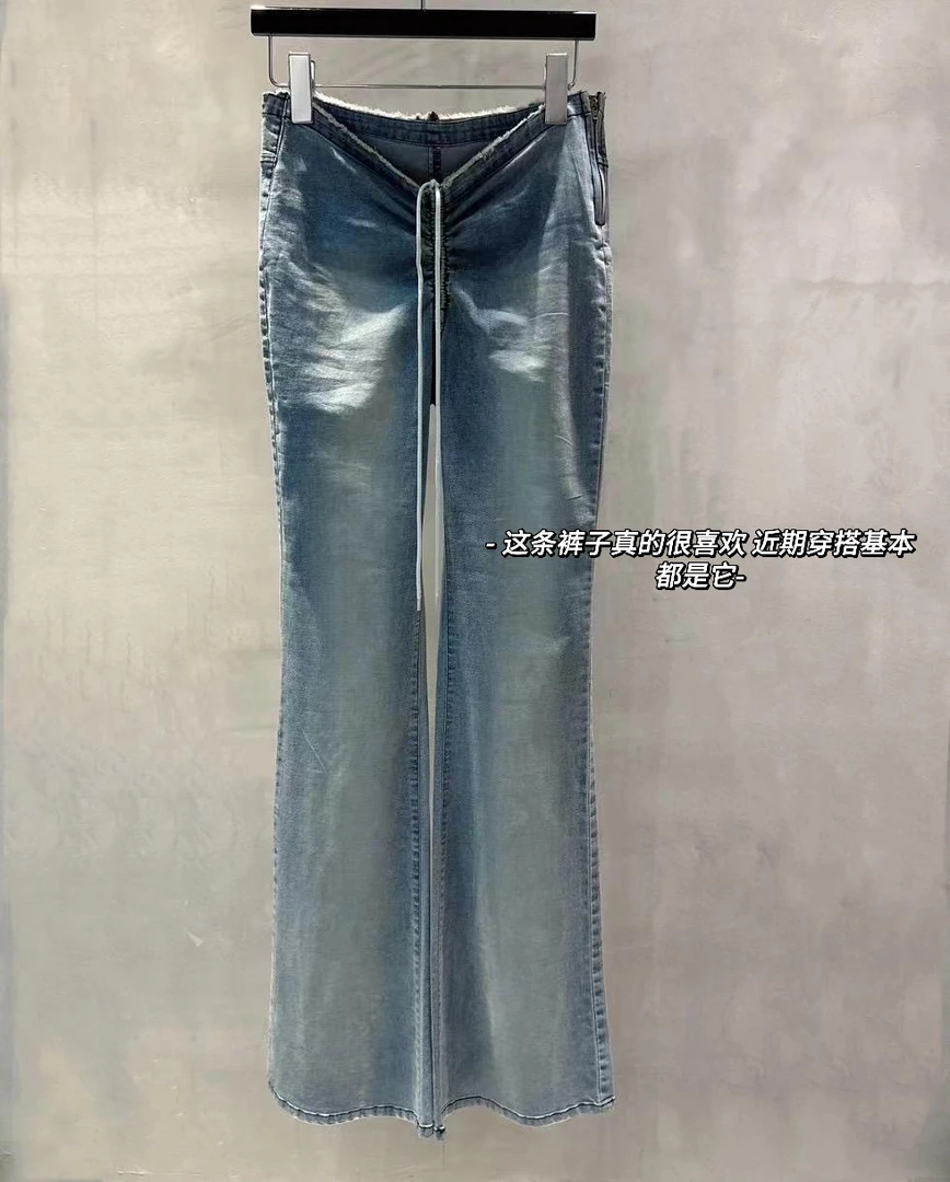 夏季新品薄款小众设计款高腰显瘦微喇牛仔裤虞书欣同款女