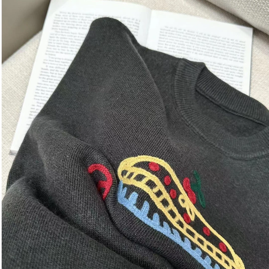 樱桃蛋糕灰黑色毛衣41558