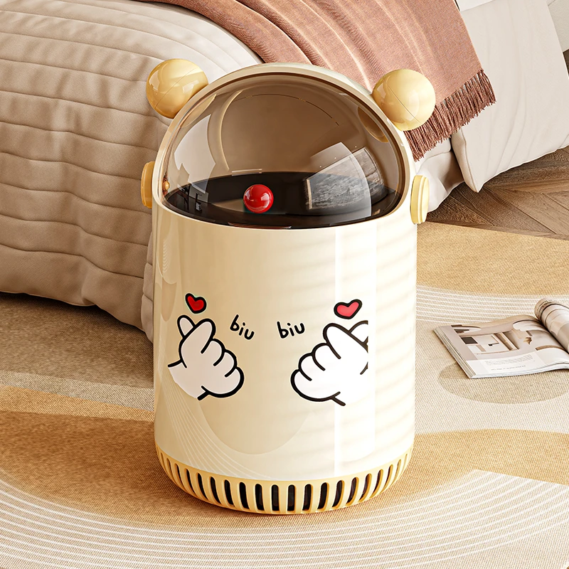 可爱家用垃圾桶高颜值垃圾筒大容量带盖客厅卧室大号创意加厚纸篓