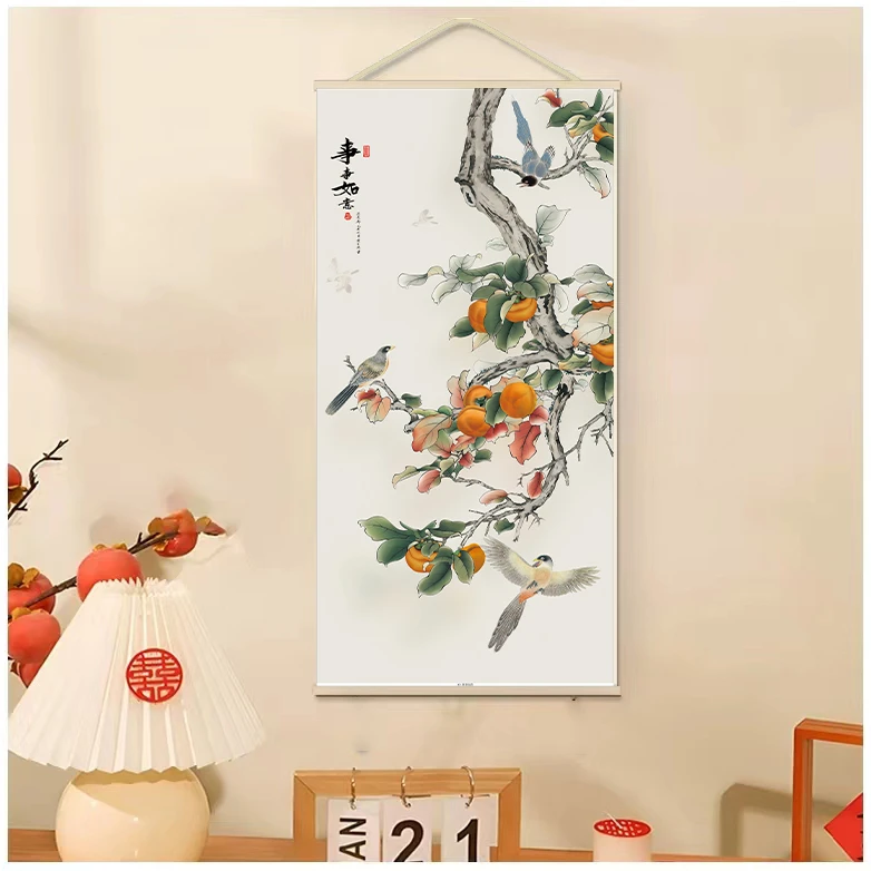 新中式装饰挂画[瑞001事事如意]无纺布实木家居装饰精品挂画