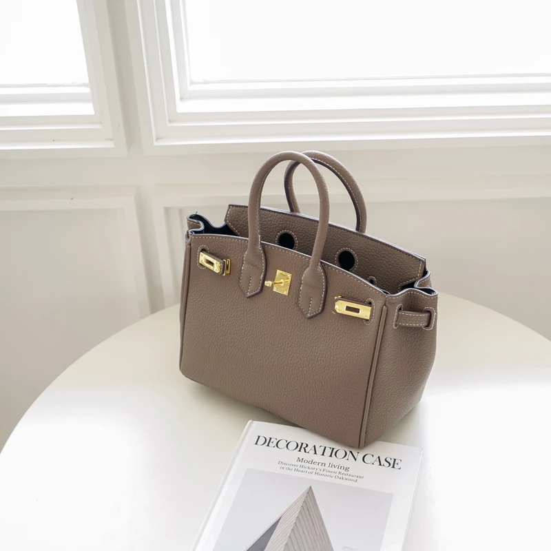 CHEVIOS&KOIRH荔枝纹铂金包高级感洋气手提包大容量凯莉包包女