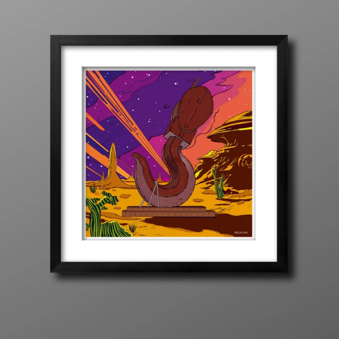 《扎堆沈阳手绘系列》沈阳铁西广场力量数字版画40x40cm（ 无框 ）