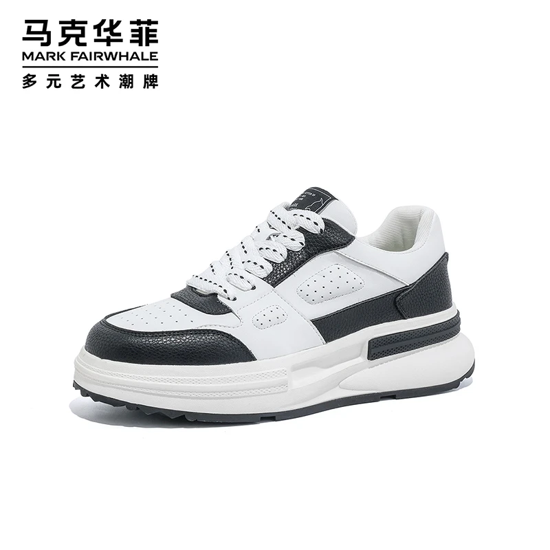 马克华菲2023年新款板鞋男鞋休闲厚底百搭低帮时尚潮鞋夏季男士