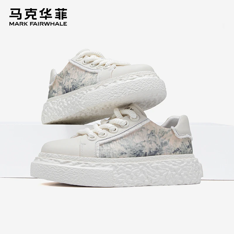 马克华菲板鞋男夏季透气男鞋2025新款厚底小白鞋男士运动休闲潮鞋