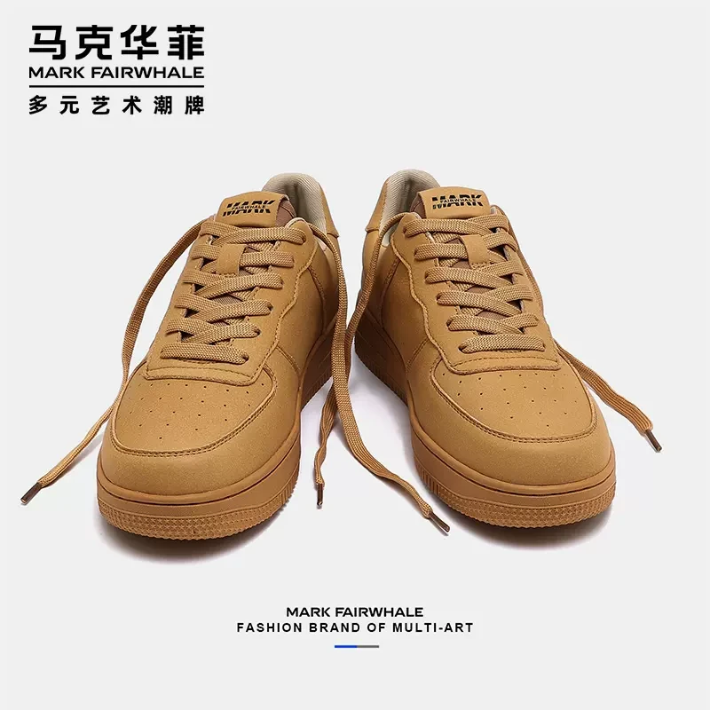 马克华菲男鞋2025新款潮鞋男士休闲鞋百搭透气小白鞋耐磨板鞋春季