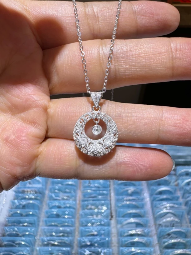 足银银制品 通体足银坠子 手工