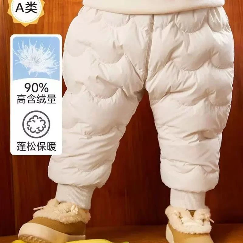 清货巴啦儿童绒棉裤2023冬季新款男女童宝宝保暖加厚高腰护肚pp裤