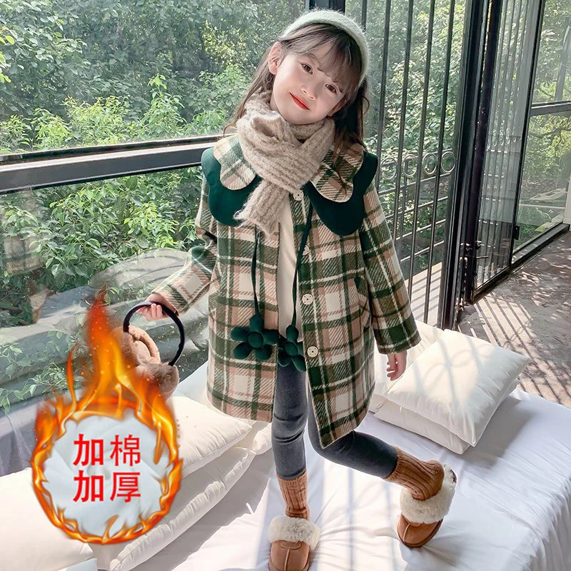 女童外套秋冬款2023新款洋派儿童加厚呢子大衣冬装小女孩上衣