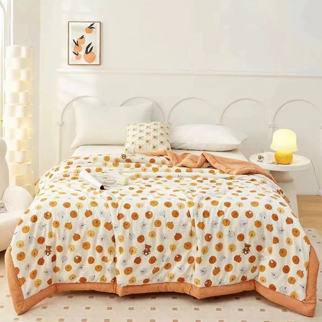【南瓜小熊】A类1.5米单人双人2米泡泡棉秋冬被亲肤柔软宿舍家用款