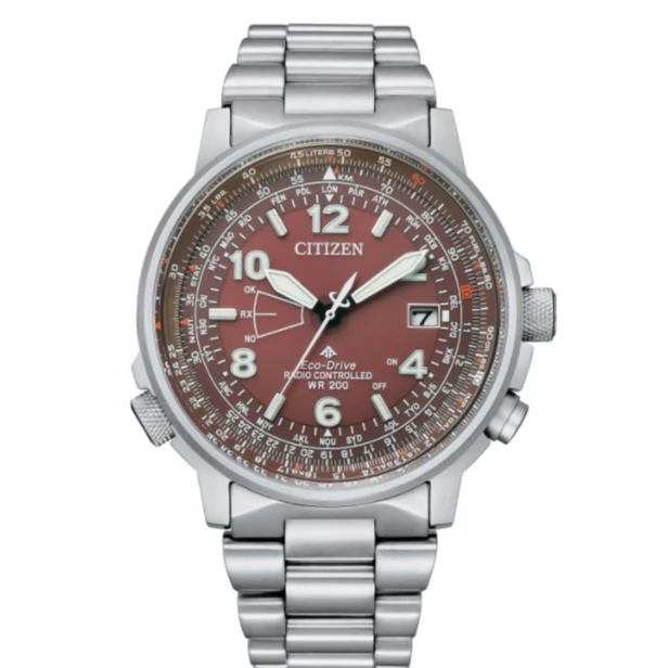 Citizen/西铁城CB0241-85X 光动能多局电波不锈钢时尚男士腕表