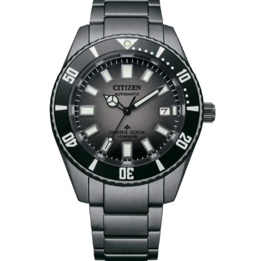 Citizen/西铁城NB6025-59H限量款 机械潜水酷黑潮流男士腕表黑色