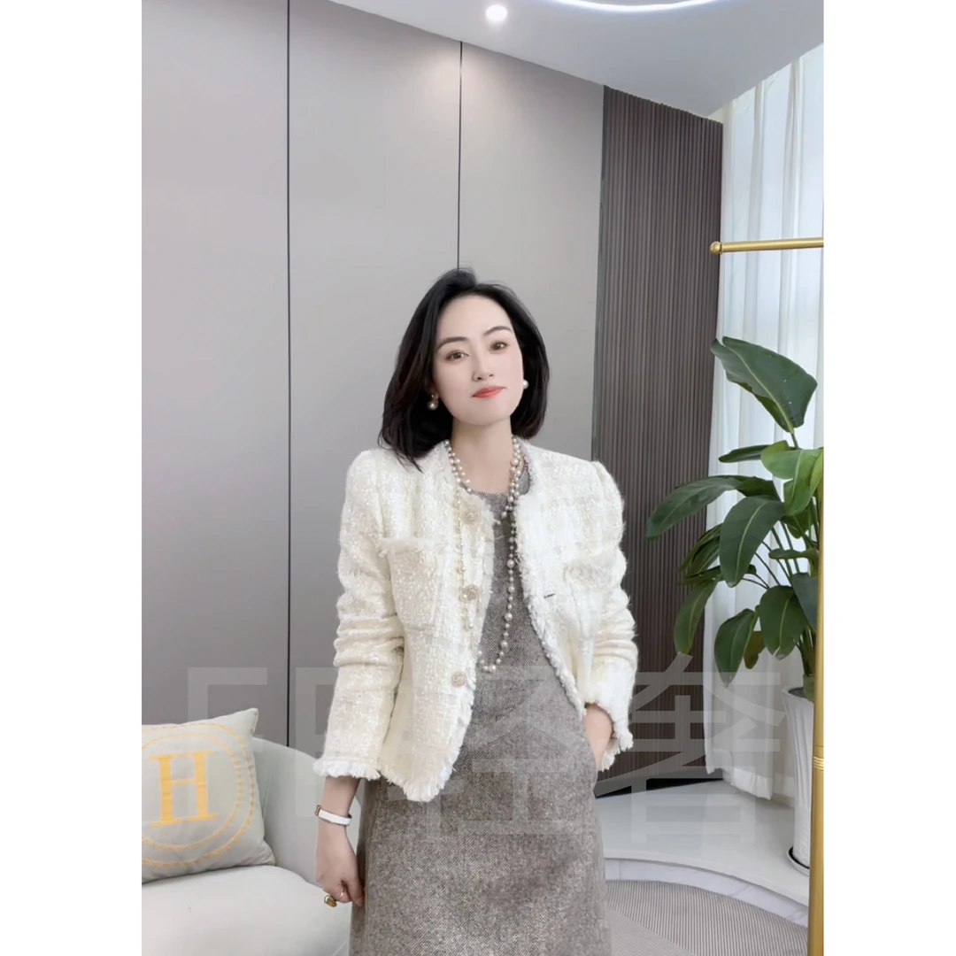 【FF-轻奢】2025新款女装时尚气质优雅轻奢秋冬精品上衣小香风外套