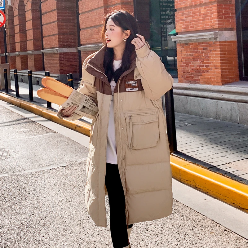 DEJIBVU/大季新款DJ-8813胖mm加肥加大码羽绒服男女情侣长款撞色