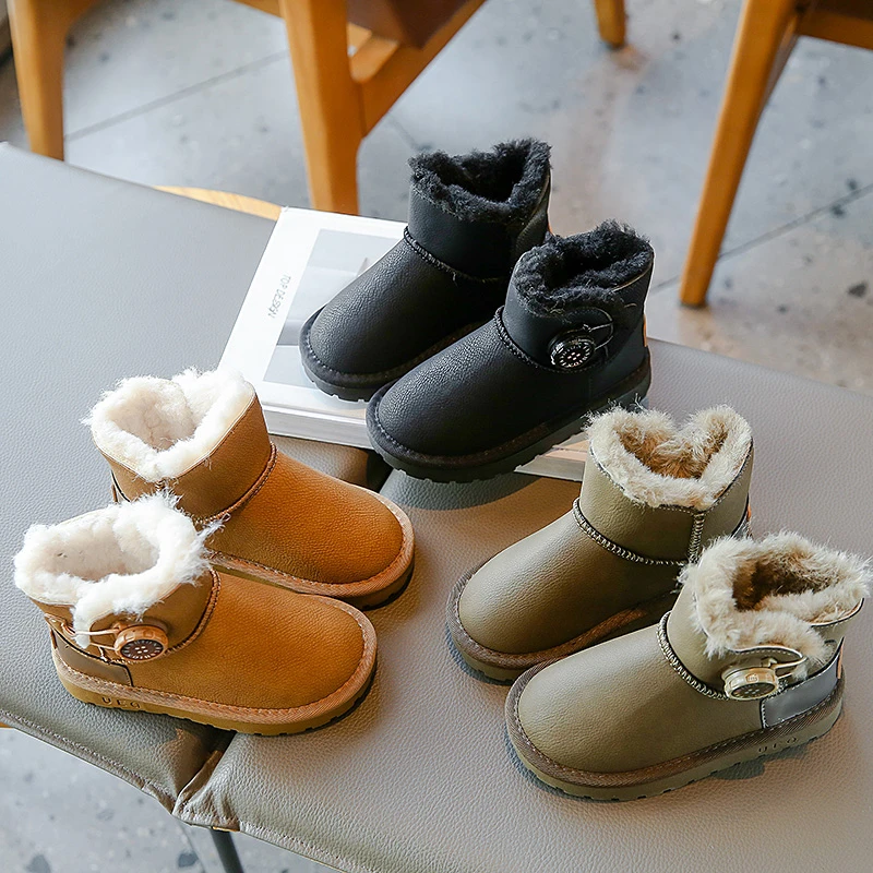 【腿哥专属】儿童软底时尚简约秋冬流行时尚加绒保暖雪地靴2682