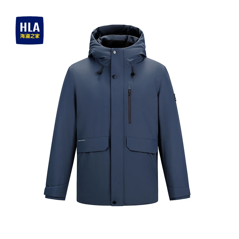【轻便易打理】海澜之家户外男士男款爸爸新款连帽冬季男士羽绒服