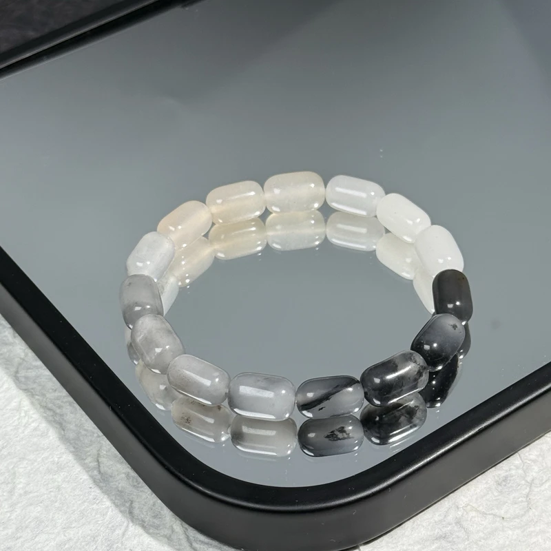 天然青花米珠手链女款单圈时尚小清新简约手串饰品百搭礼物