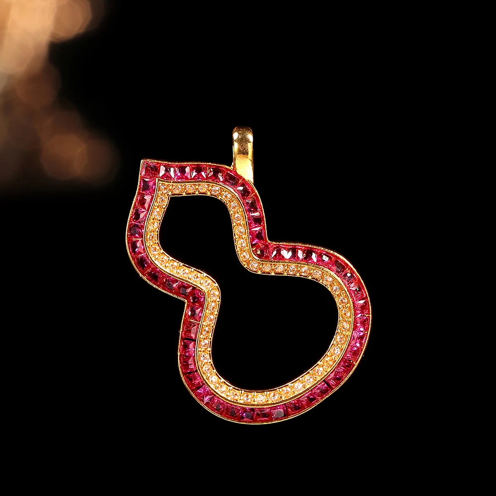 培育红宝石【巧儿专属】18k福禄宝葫芦吊坠