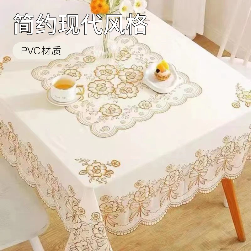 (137cmX137cm)PVC正方形新款压花防水防烫免洗防油防水餐桌家用