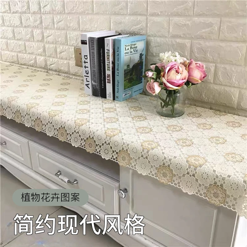 电视柜床头柜台布防水防烫免洗升级版烫金PVC家用防尘可裁剪桌布