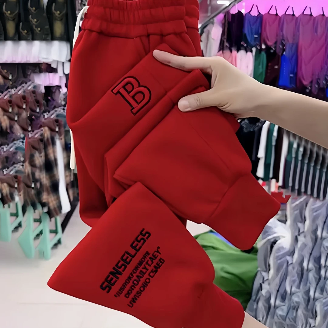 韩版高级感字母刺绣秋季裤子女款爆款2025新款休闲百搭高腰阔腿裤