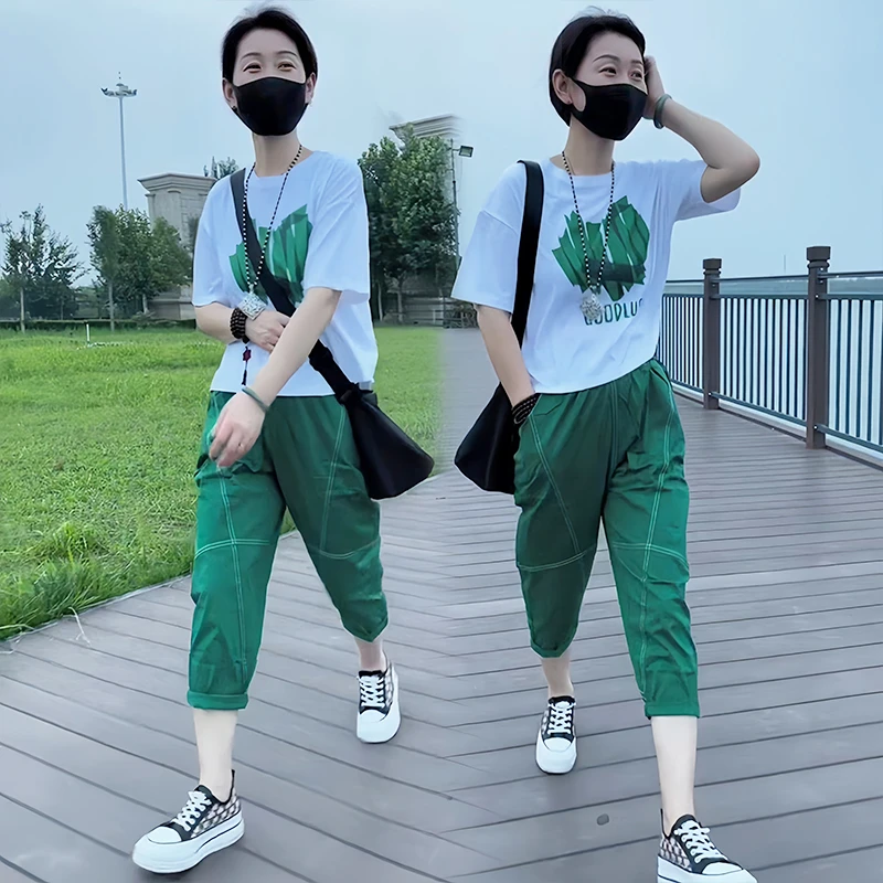 纯棉气质小个子女装两件套2025年夏季新款网红爆款夏天衣服一整套