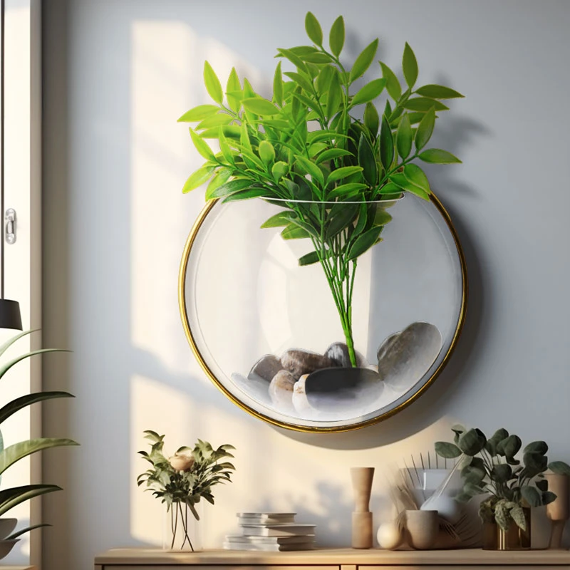 壁挂花盆水培花器挂墙装饰水培植物墙上挂绿植墙壁挂金鱼缸